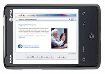 KMxMobile Playing a Vubiz eLearning Course on the Android HTC Aria